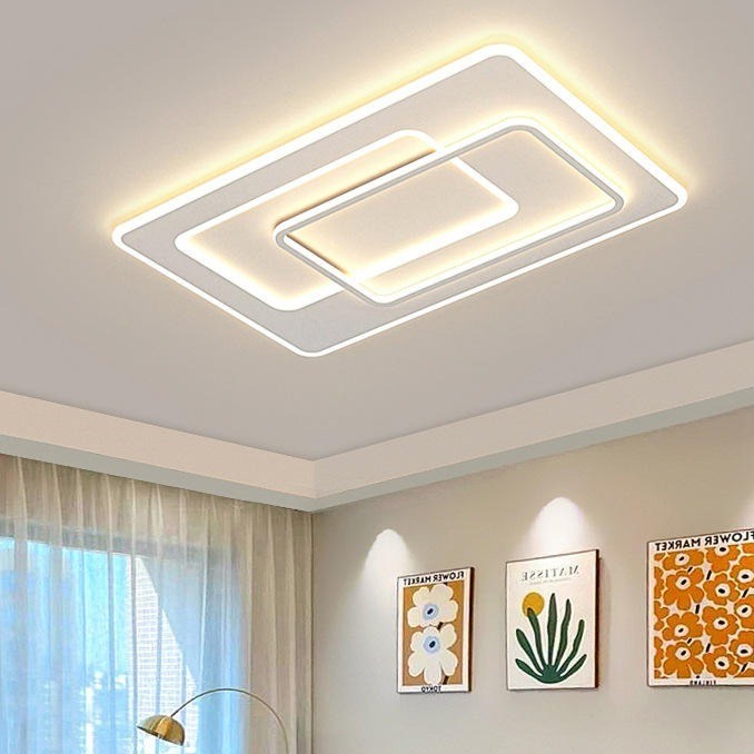 Lampu Plafon LED Kotak Besar Minimalis Square Ceiling Light Nordic 3 Cahaya