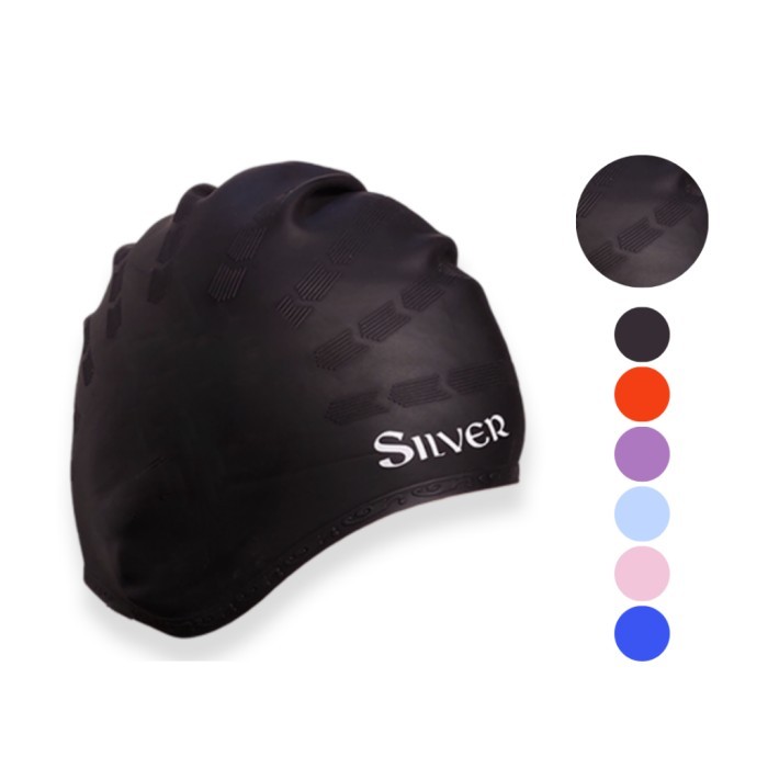 Topi Renang Dewasa Silver Silicone Swim Cap 17011.1089