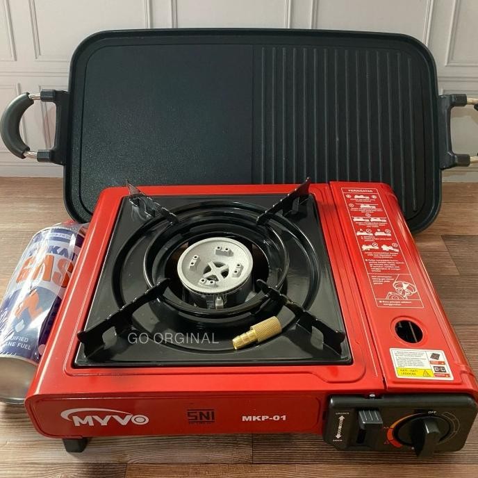 SIAP KIRIM PAKET BARBEQUE / BBQ SET KOMPOR MYVO + GRILL PAN PANJANG + TABUNG GAS