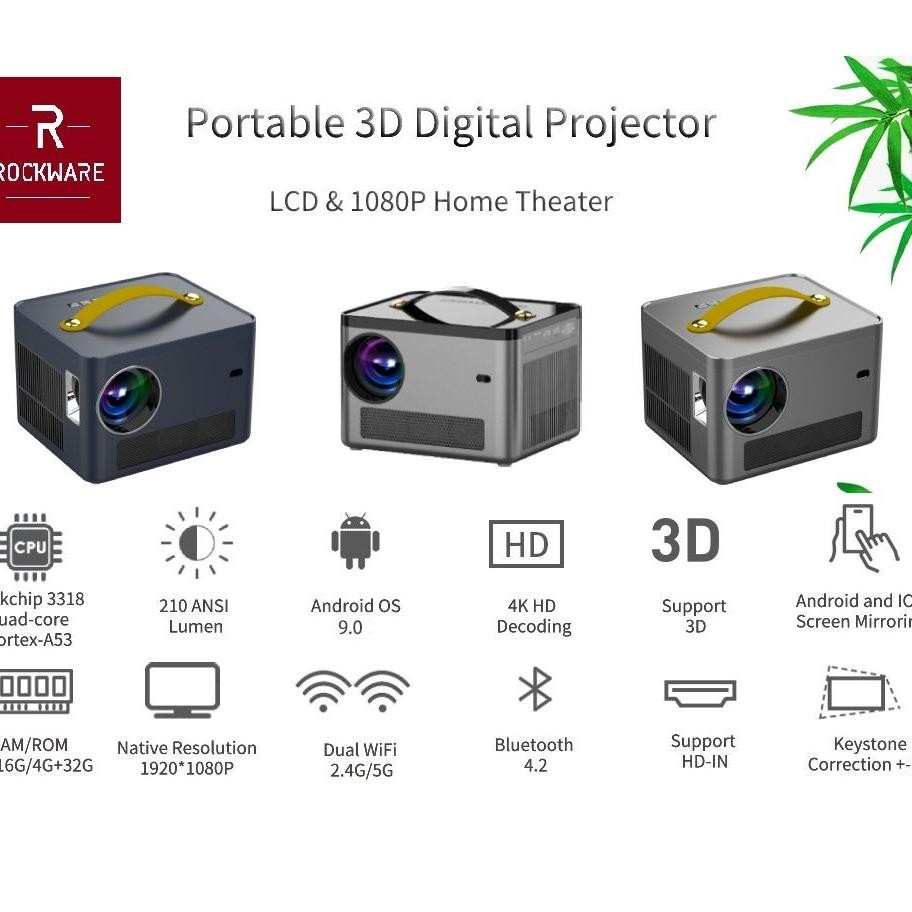 Gt One Mart Android 9.0 Full Hd 10P Projector 210 Ani Lumen Alternatif Dari Ezzrale Ezr2