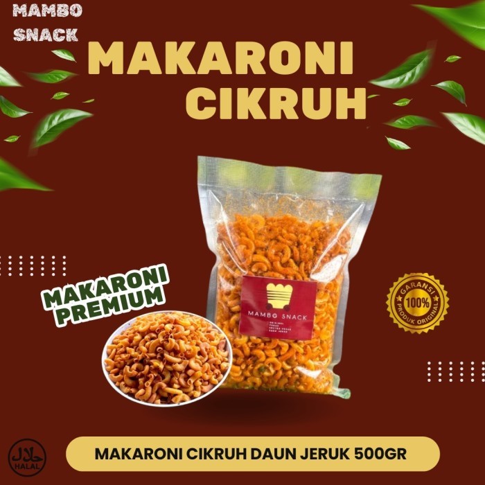 

EKSLUSIF Makaroni Cikruh 500gr Pedas Gurih Daun Jeruk - Cemilan Bikin Nagih Food Snacks
