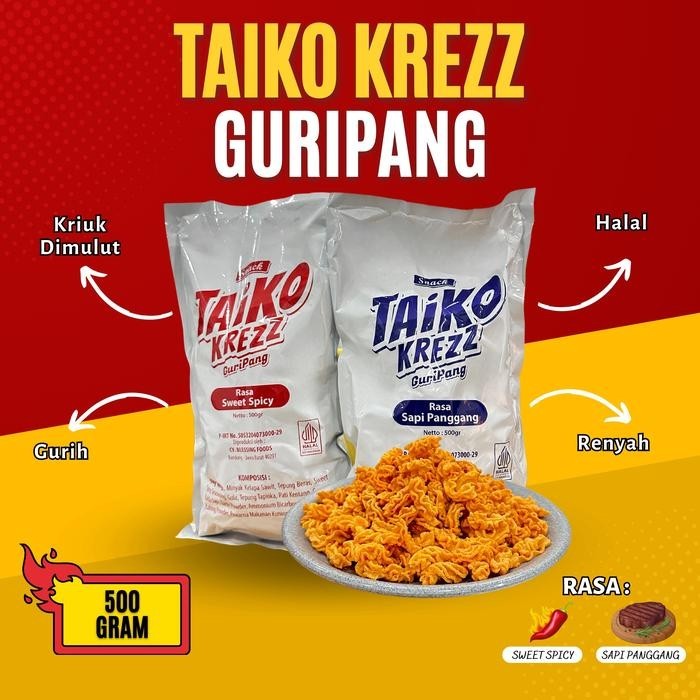 

TERUJI SALE COD Taiko Krezz 500g/1000g, camilan/makanan kembung/ puffed, citarasa baik, renyah dan