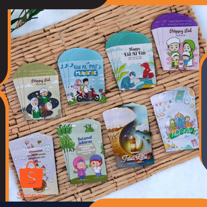 

Terlaris 10pcs amplop thr lebaran kartun mini / angpau idul fitri karakter lucu - random kartun Keren