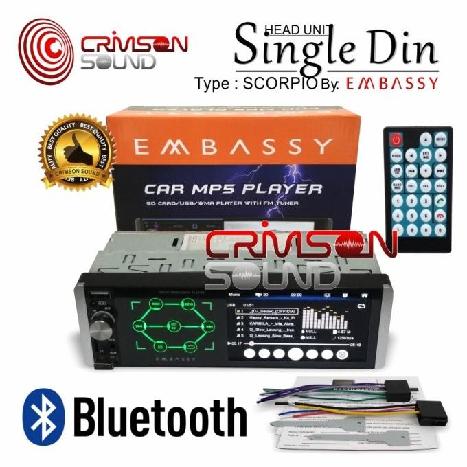 Spesial Head Unit Embassy Single Din Mp5 Tipe Scorpio