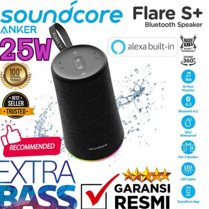 Speaker Bluetooth Soundcore Flare S+ Plus - A3163 Resmi Anker New Stok