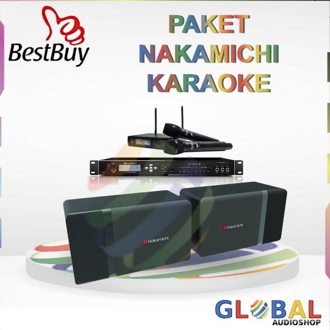 Paket Karaoke Nakamichi Av-110 Mic Wireless Acesonic Amplifier Prime-X New Stok