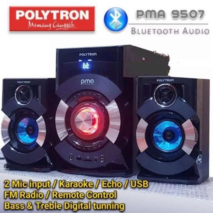 Speaker Polytron Pma 9507 Pma9507 Bluetooth Karaoke Multimedia New Stok