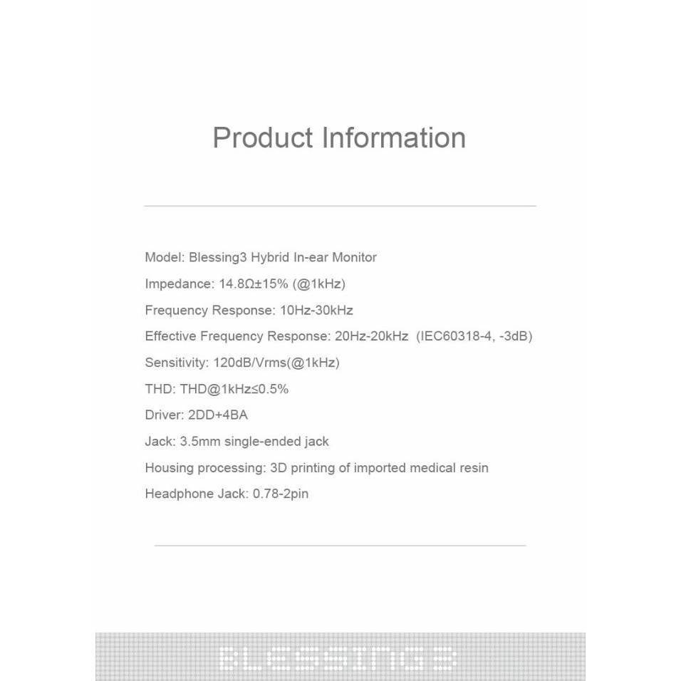 Moondrop Blessing 3 Hybrid Driver Iem 2Dd 4Ba Earphone -New Blessing 2 New Stok