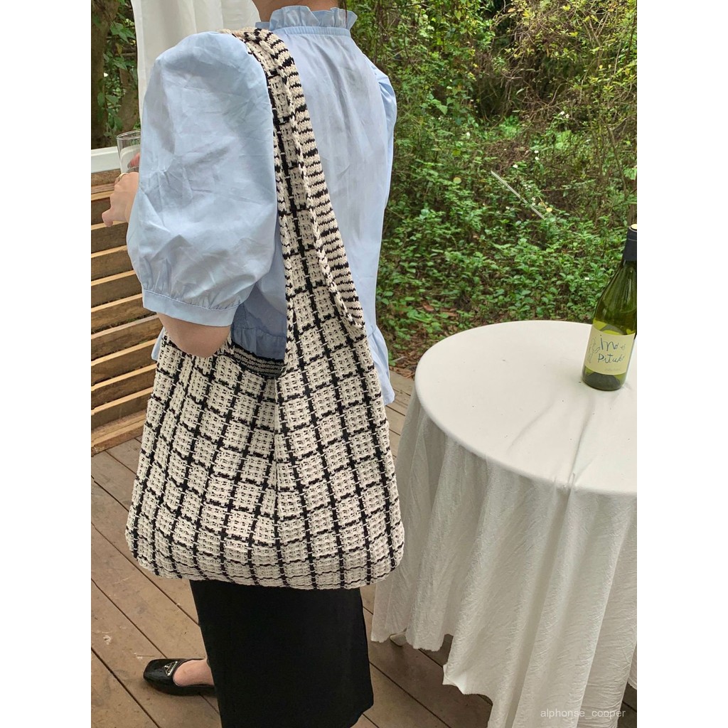 Bag for Women Small Chanel Style Knitted Bag Woven Bag Large Capacity Tote Bag Handbag Versatile Sho