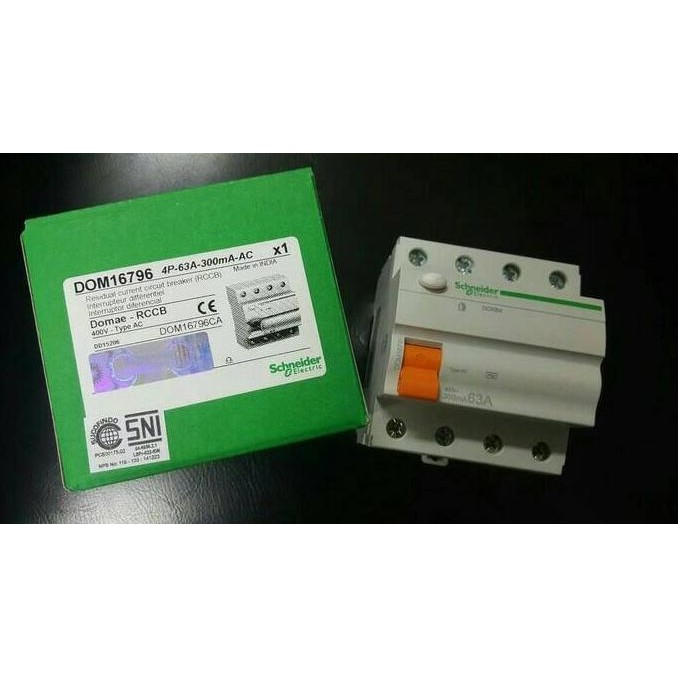 schneider RCCB/ELCB 4pole 63A/ELCB 4P63A 300ma schneider Original dan Terpercaya