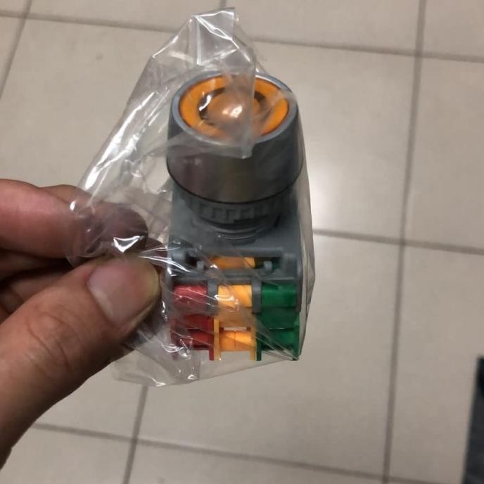 langsung order saja] Push button lock indicator lamp 1no 1nc 22mm 220v auspicious