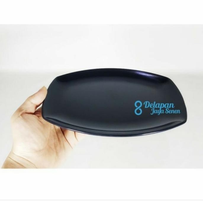 ------] Piring Unica Melamin | Piring Kotak | Piring Segi | Piring Hitam Saji