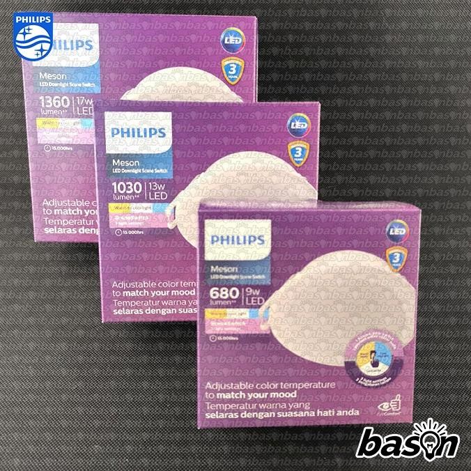 TERMURAH PHILIPS Meson Scene Switch LED Downlight - 1 lampu 3 Warna - 9W 4 inch / 13W 5 inch / 17W 6