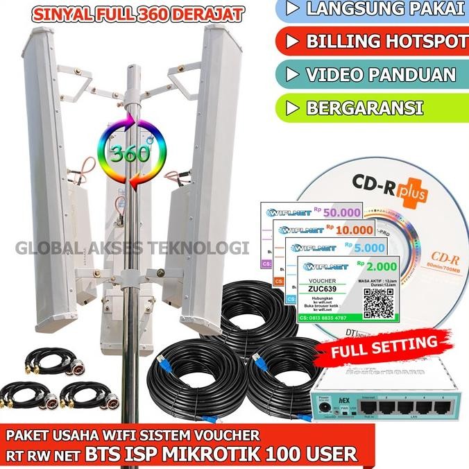 CO Paket alat usaha wifi Hotspot RT RW NET Sistem Voucher Unlimited User