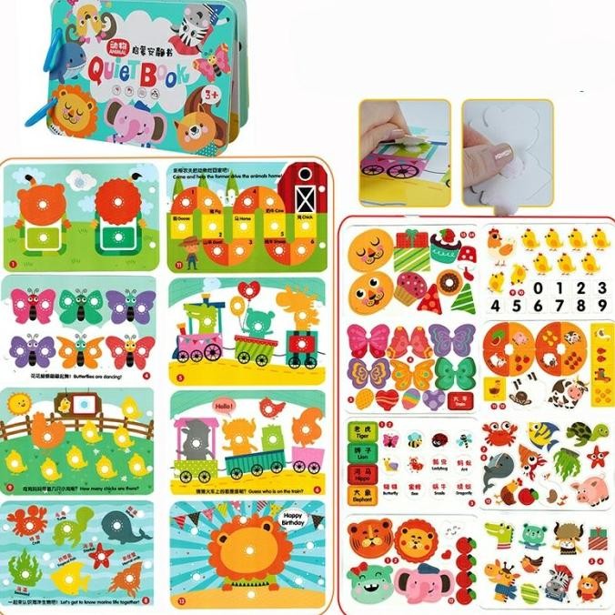 Buku Edukasi Aktivitas Anak / Buku Sticker Velcro Anak / Buku Belajar 