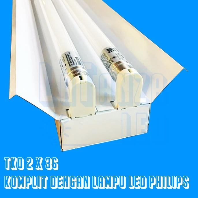 Lampu - Kap Lampu Tko Led 2X36 120Cm Kap Tko Tl 2X16 Philips Komplit