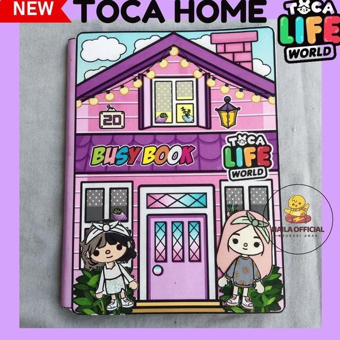 Toca Life World Purple House In Quiet Busy Book Mainan Edukasi Anak Bongkar Pasang Sendiri Paper Dol