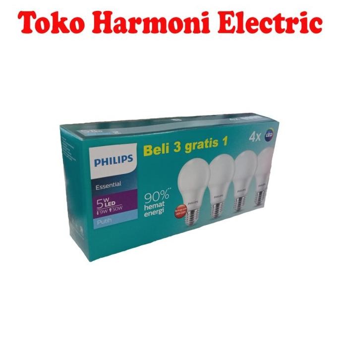 Lampu - Lampu Philips Essential Led 5Watt Miultipack