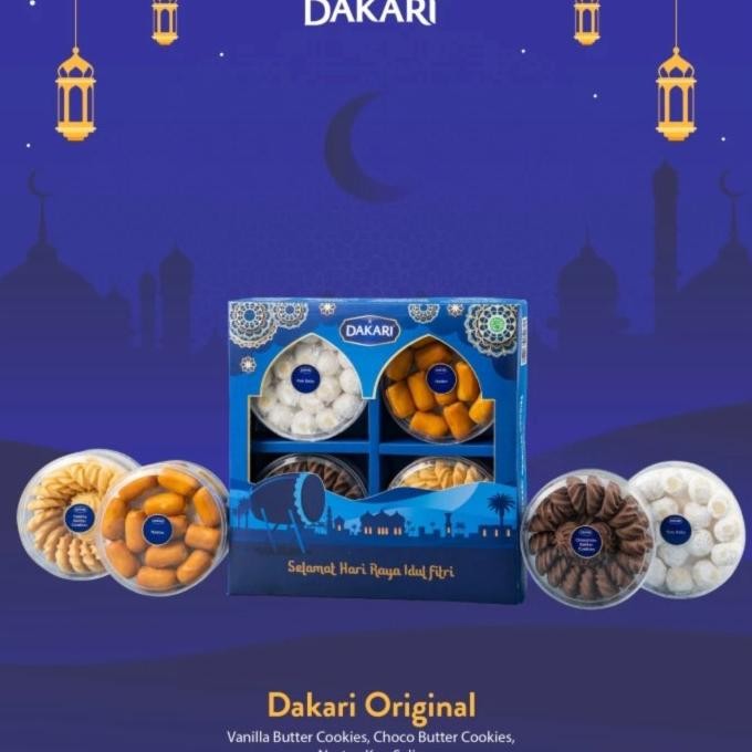 

Kue Kering Lebaran Dakari Hampers IdulFitri Cookies Premium Parcel Set Original dan Terpercaya