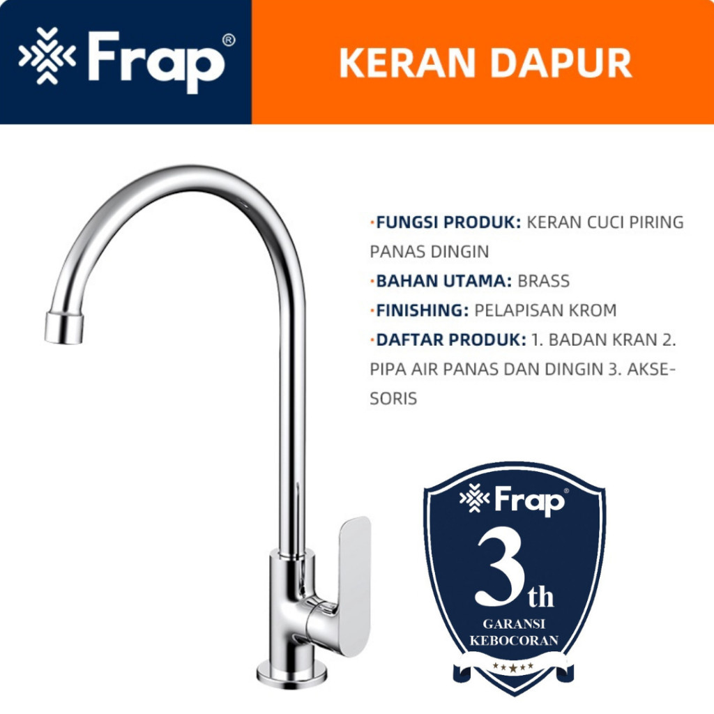 FRAP IF4102 Kran Dapur Cuci Piring Keran Angsa Chrome