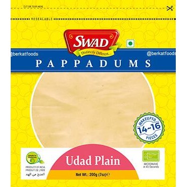 

Buruan beli] Udad Plain Papad Swad / Papadums India / Crunchy Cracker /Kerupuk Urid