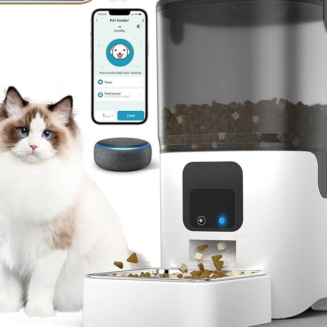 6L Mart Pet Feeder With Camera Wifiapp Ontrol J Jauh Automatic Pet Feeder Cat Feeder Dog Feeder Pet 