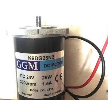 K6Dg25N2 + K6G30B Ggm Korea Electrik Dc Motor Gear Head Gearbox 24Vdc 25W / 24V Dc 25 Watt Siap Kiri
