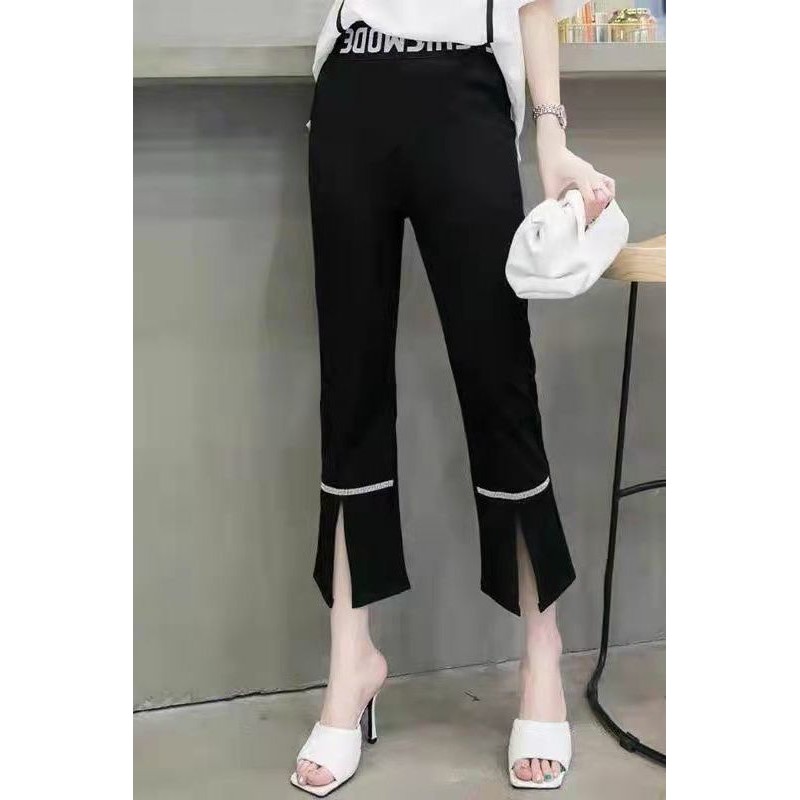 Celana Setelan Hitam Wanita Gaya Korea Slim Fit Santai Pinggang Tinggi Celana Pendek