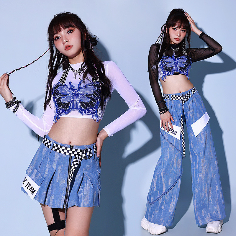 kpop Girl Group Performance Costume Korean Dance Singing Outfit Set Hip-Hop Street Dance Commercial 