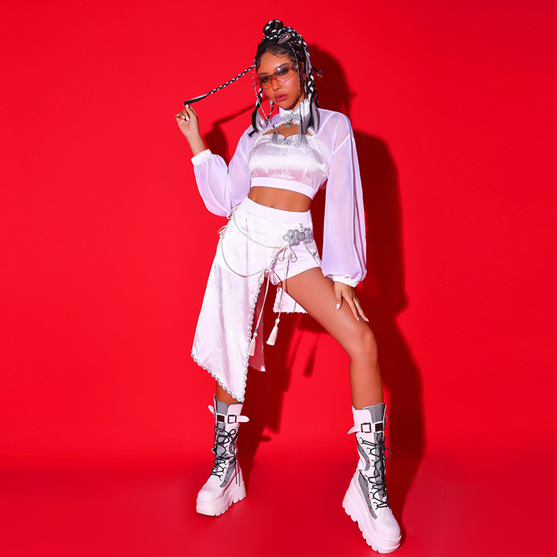 Wind Dance Costume for Women Modern Dance Outfit National Trend Street Dance Set kpop Girl Group Per