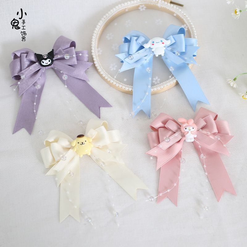 Pink Lolita Cinnamon Dog Hairpin Sweet Cute Big Ear Dog Hair Accessories Headdress