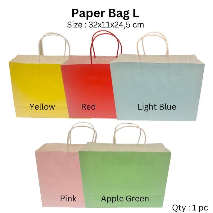 

+++++] Paper Bag / kantong belanja / tas kertas / shopping bag - Polos L