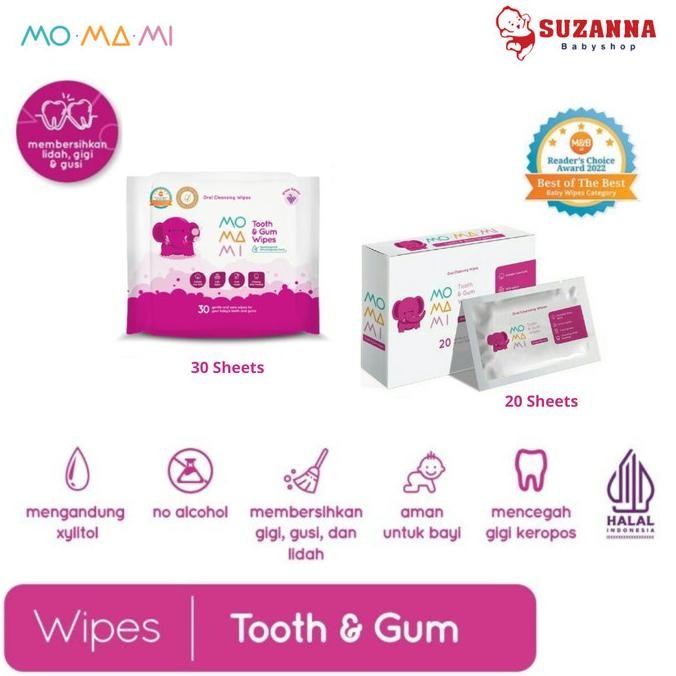 New - Momami Tooth & Gum Wipes 20's Tisu Basah