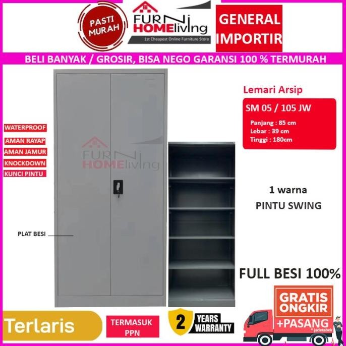 

Promo Filing Cabinet Besi Lemari Arsip Kantor 2 Pintu Full Plat Ak05