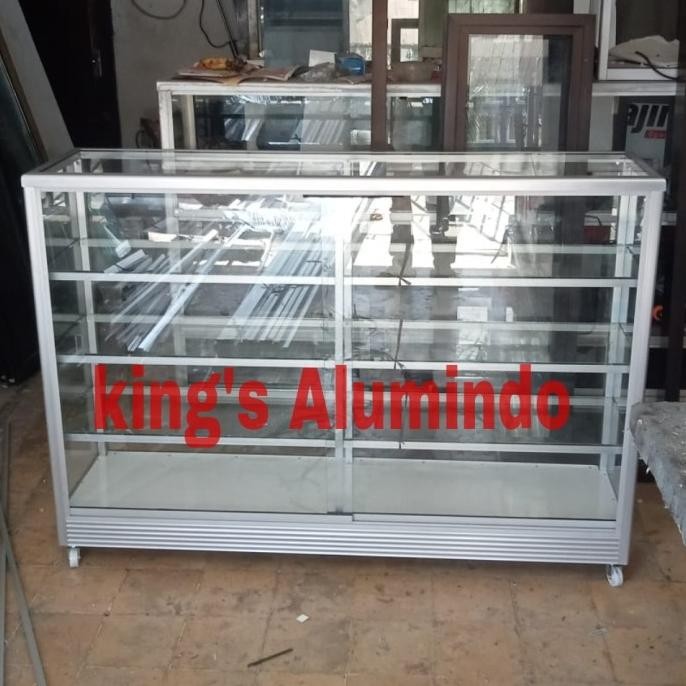 CO etalase kaca 1,5 meter - etalase 1,5 meter - etalase kaca aluminum