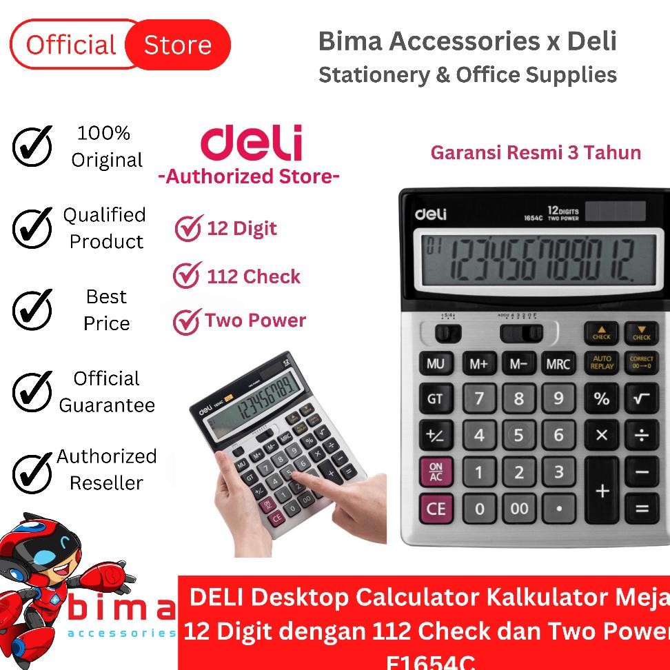 

Deli Alulator Calculator 12 Dit Bear Ecil Layar Lengap 112 Che Power E1654C