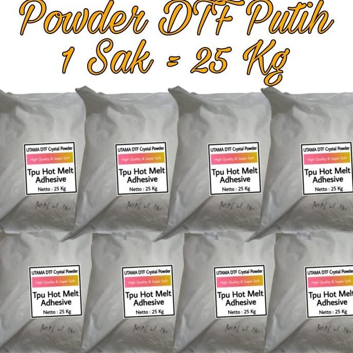 

PROMO Tpu Hot Melt Adhesive Crystal Powder DTF Lem Bubuk Pet Film 1 Sak 25Kg