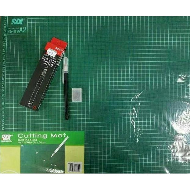 

Terlaris Paket Cutting mat A2+ Pen cutter free refill SDI murah SALE