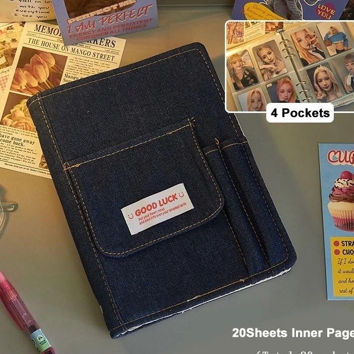 

A5 Denim Binder 20 Leeve 4P 6 Ring Binder A5