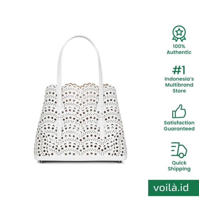 Murah Alaia Mina 25 Tote Bag Blanc Optique