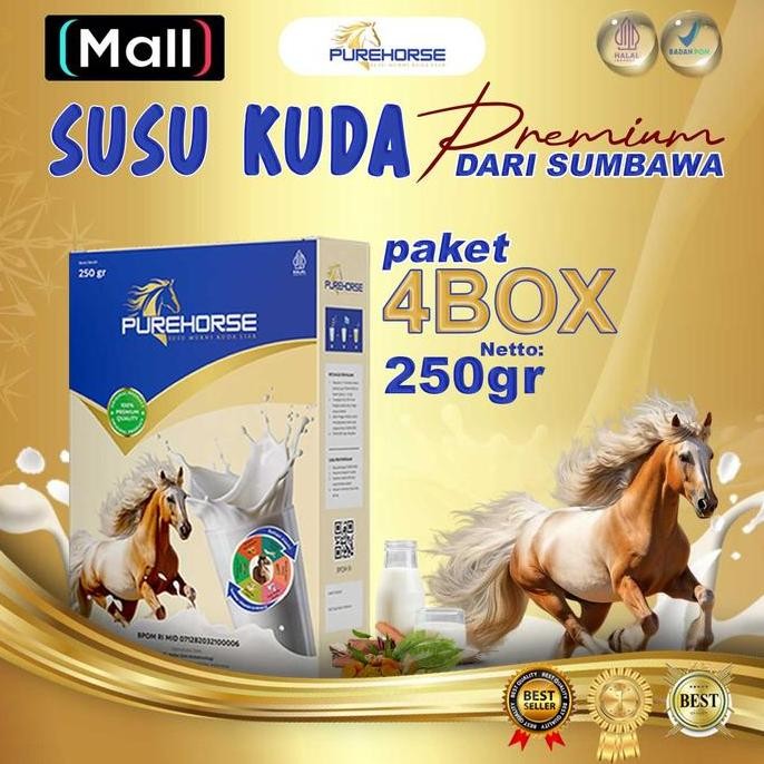 

Terlaris Susu Kuda Organik Pure Horse Dari Sumbawa - Kemasan 250G Paket 4 Box Ready Stok
