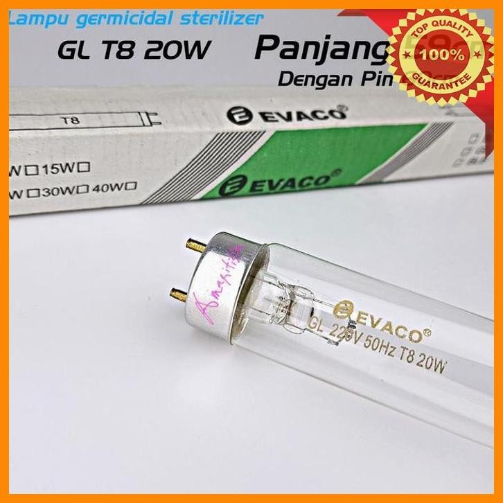(AMA) LAMPU UV UVC GERMICIDAL STERILIZER T8 20W 60CM EVACO FILTER AIR KUMAN