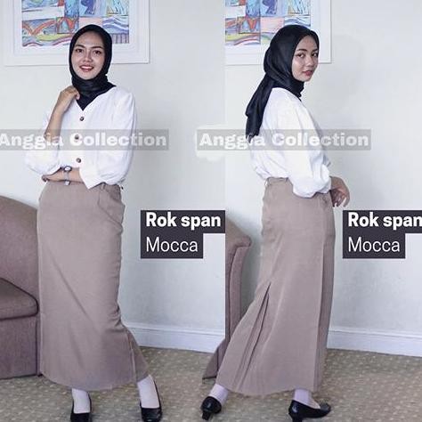 BEST SELLER ROK SPAN/ROK KERJA WANITA/ROK FORMAL WARNA MOCA KHAKI PUTIH SILVER UNGU TUA CREAM MERAH 
