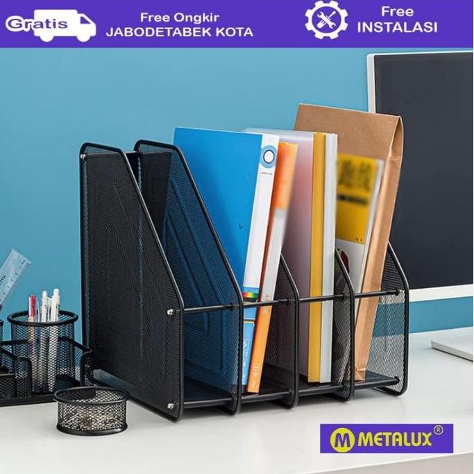 

METALUX FILE RACK L - Rak Dokumen layer | Document Rack Besi Hitam Kantor Putih