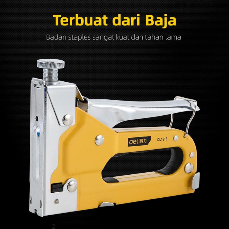 

BISA COD Deli Staple Gun/Staples Tembak 3 in 1 Chromium molybdenum Bisa 3 Jenis Staples EDL1313 /Alat Perkakas Ka-67