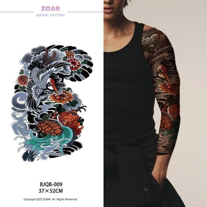 ZOAR-BIG Stiker Tato BJQB-009 Temporary Semi Permanen Tahan lama Tattoo menempel dekorasi seni untuk