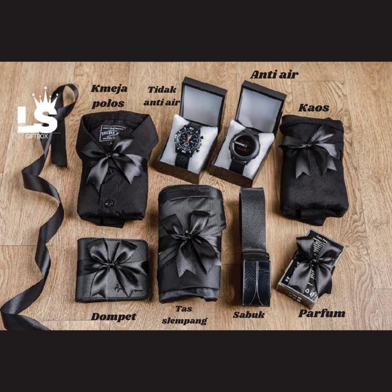 

VIRAL (Jam Anti Air)Hampers Cowok Edisi Full Black (Hard Box Premium) iQ45