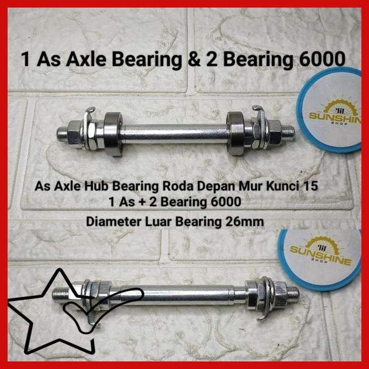 [LSS] AS AXLE RODA DEPAN HUB BEARING MUR 15 SEPEDA BMX MTB MADE IN TAIWAN
