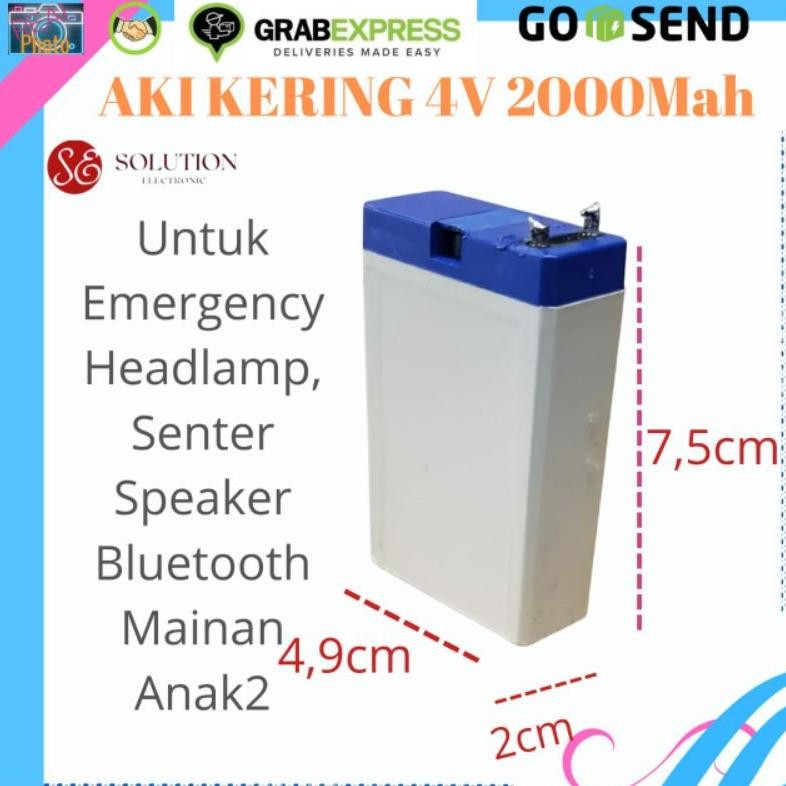 Terlaris Baterai Aki Kering 4 Volt 2000Mah Aki Kering Accu 4V 2000Mah Emergency Senter Murah