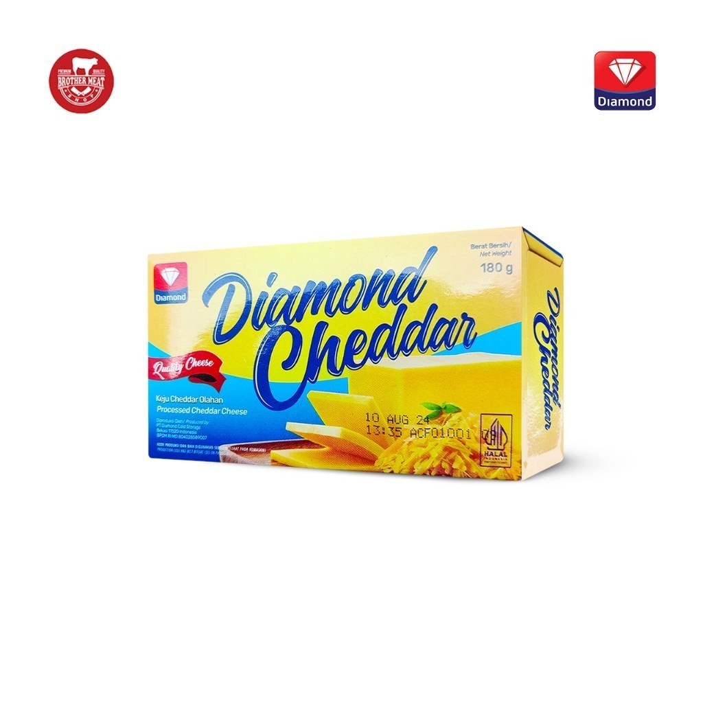 

Diamond Cheddar Cheese 180gr, Keju Cheddar Olahan Halal